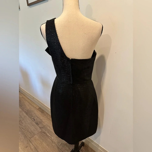 Kate Spade Black Shimmer One Shoulder Formal Dress 8 - Picture 5 of 11